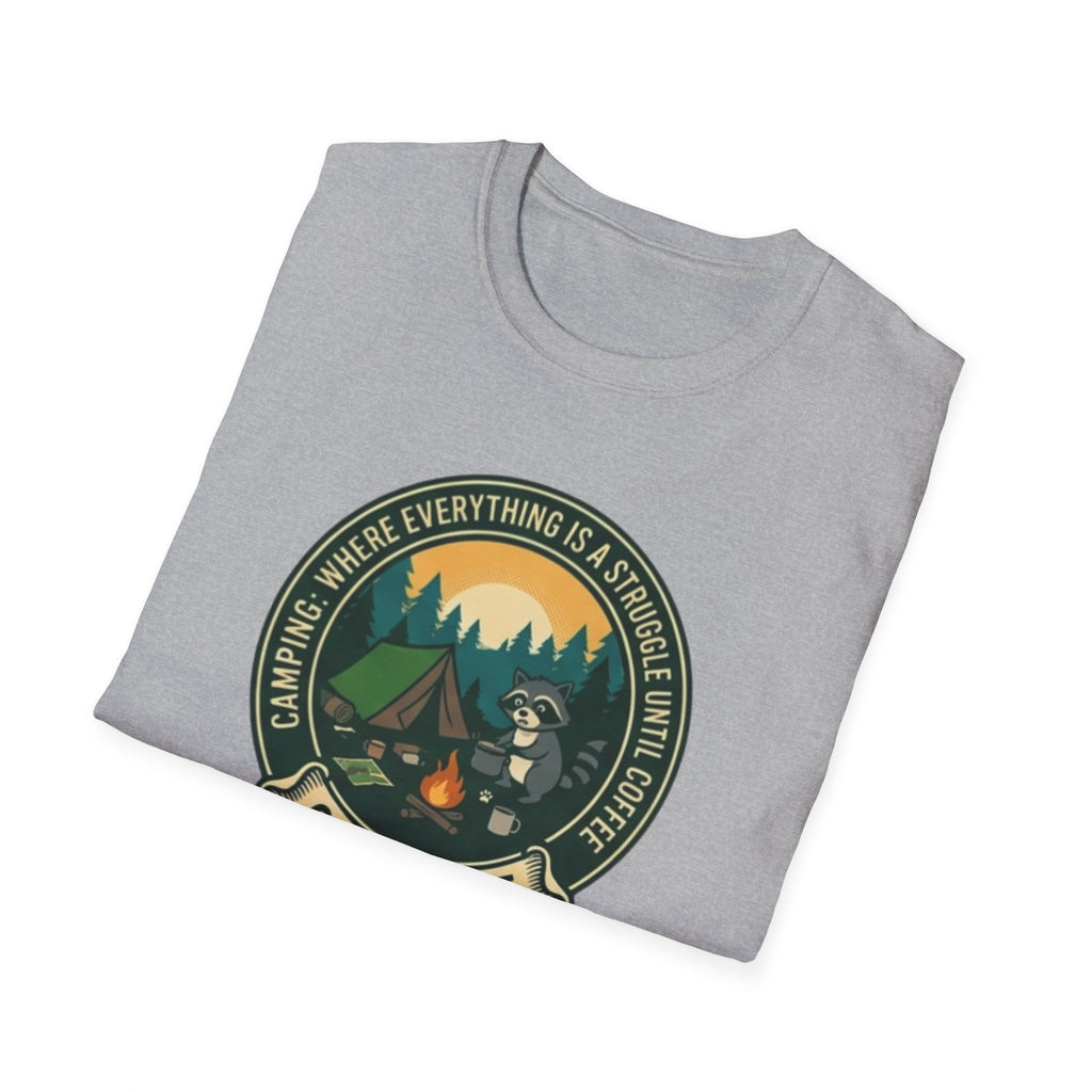 Camping Coffee Bear Chaos Unit T-Shirt | Campfire Woods Graphic