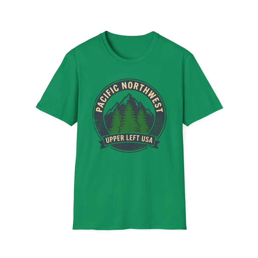 Pacific Northwest Mountain Pines T-Shirt | Upper Left USA graphic