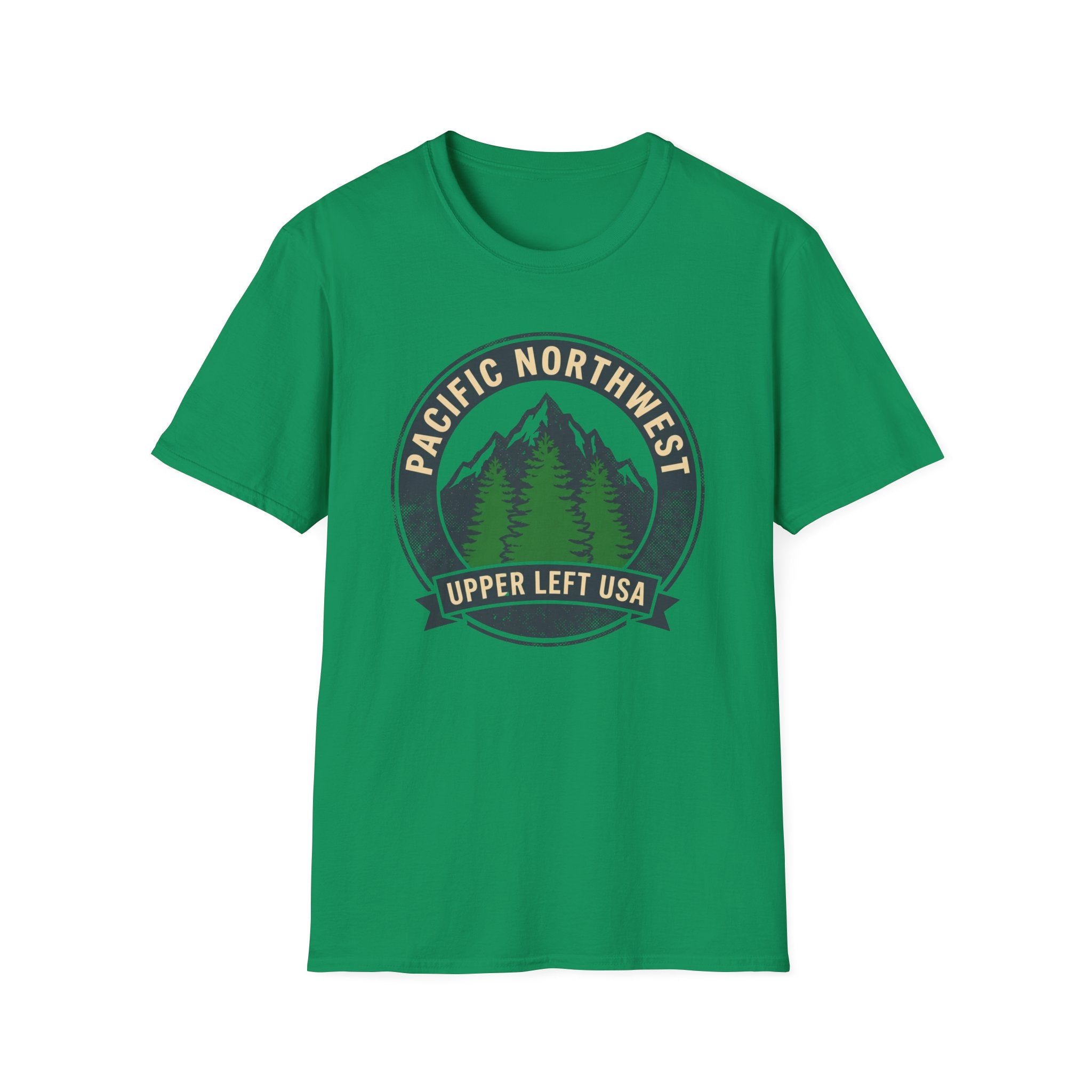 Pacific Northwest Mountain Pines T-Shirt | Upper Left USA graphic