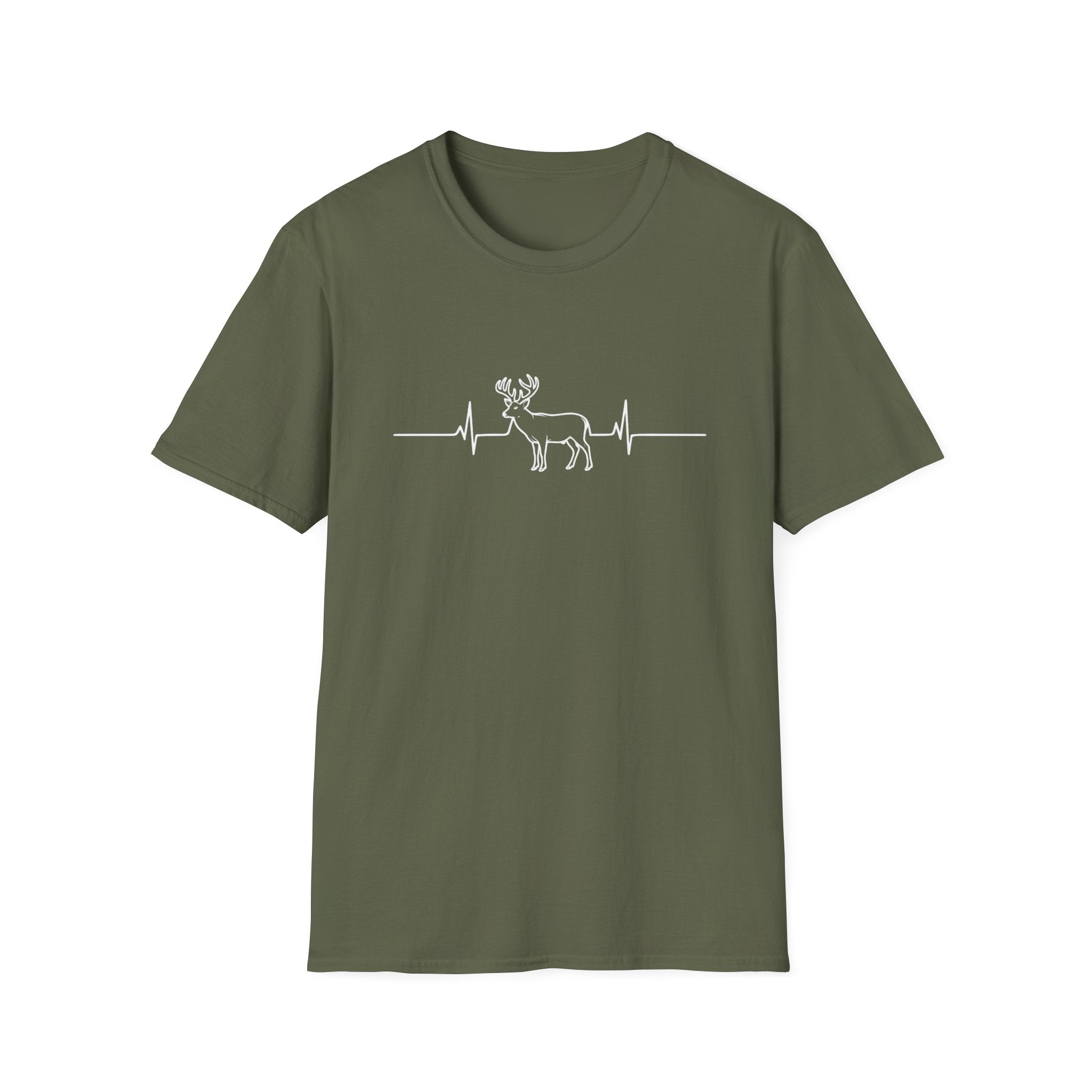 Buck Heartbeat Line T-Shirt | Deer EKG Graphic Tee